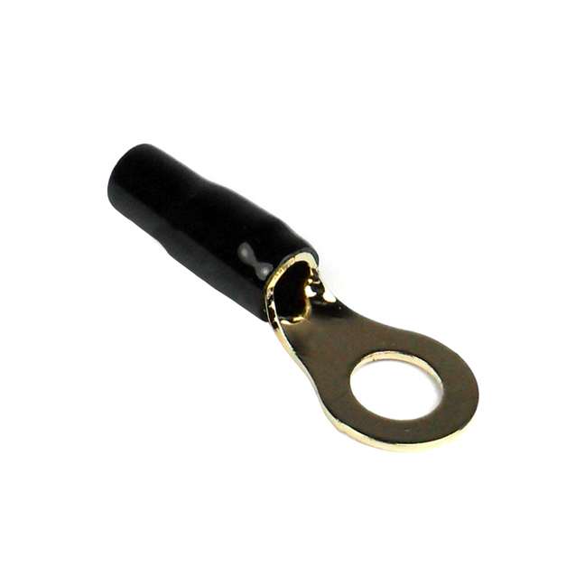 Xscorpion RT8B Ring Terminal 8Ga. 10Pcs. Gold;Black Sleeve;