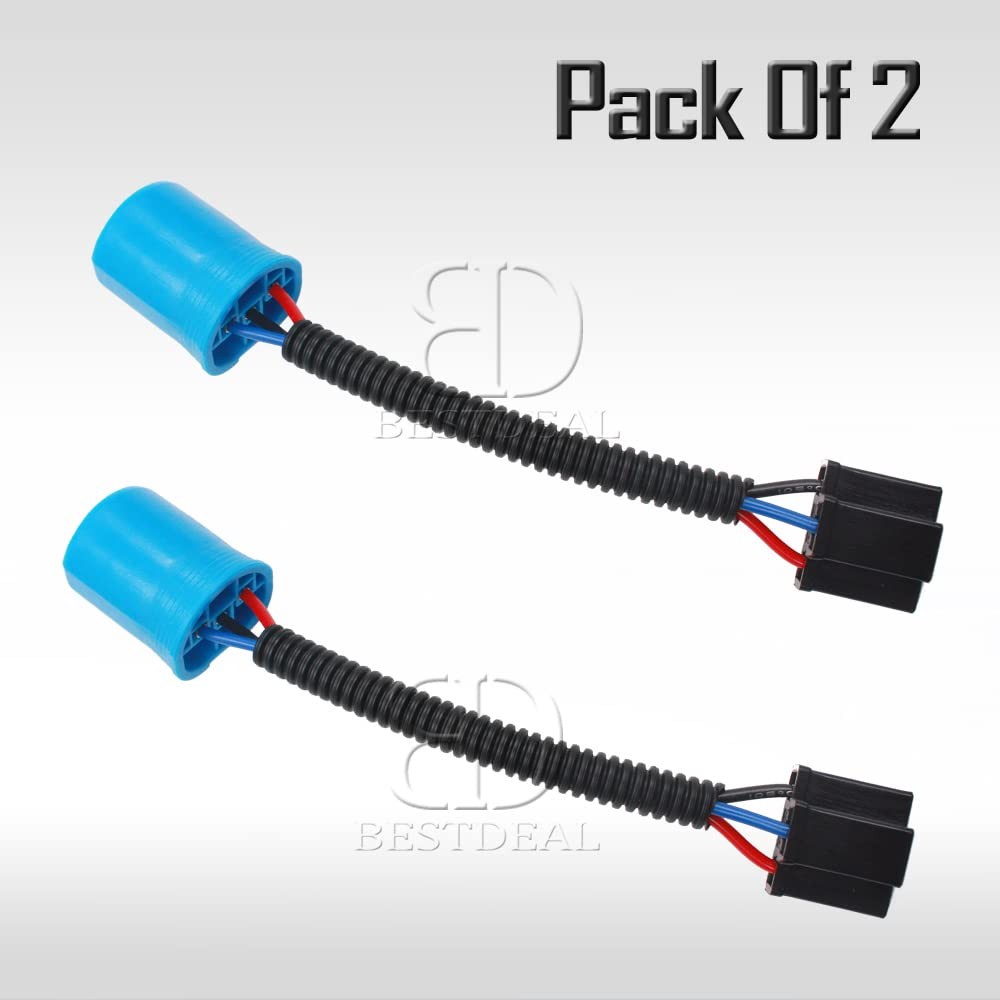 H2 Headlight Adapter – 9007 Male to H4 Female Extension Conversion Blue