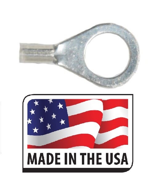 (25) 16-14 NON-INSULATED 1/2 RING TERMINAL CONNECTOR UNINSULATED MADE IN USA