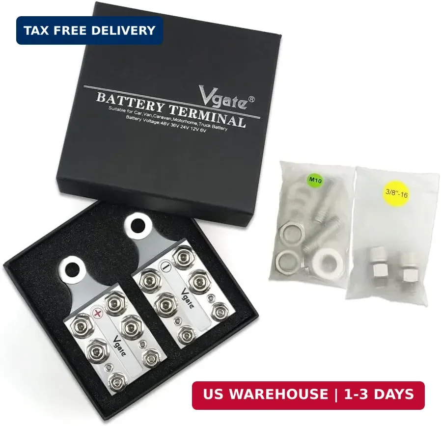 Vgate 20-Way Battery Terminal Connector, Multi-Size Hole Holder, 8AWG up to 4/0(