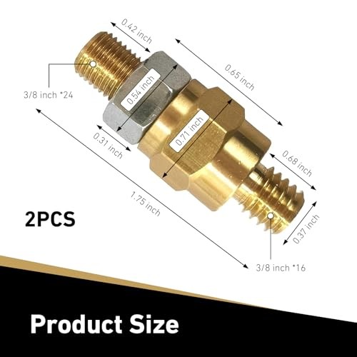 2 PCS Side Post Battery Terminal Adapter, 3/8″ – 16 Coarse and 3/8″ – 24 Fine