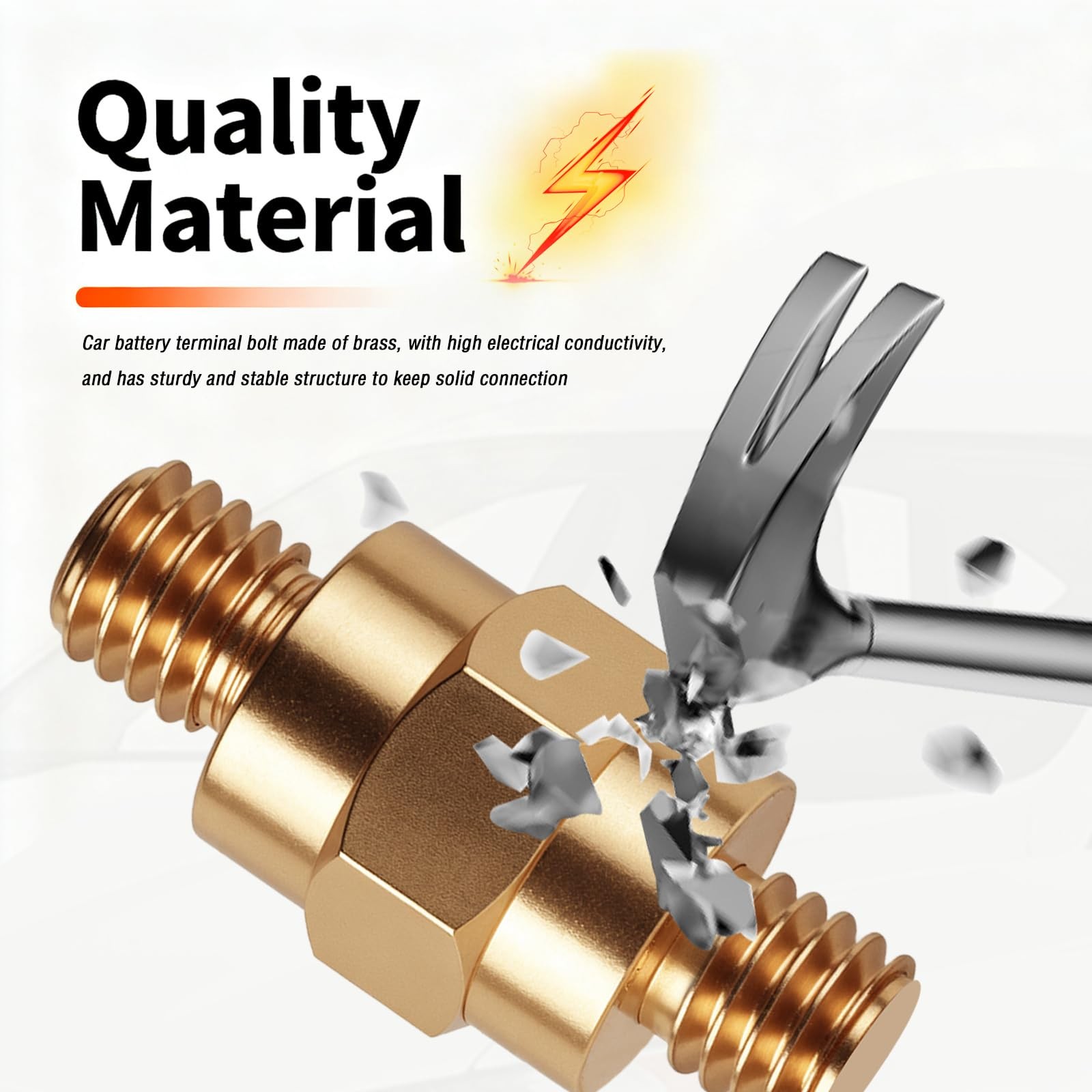 2 Set Side Post Battery Terminal Extension Bolt with Nuts,3/8″-16 Coarse and 3/8