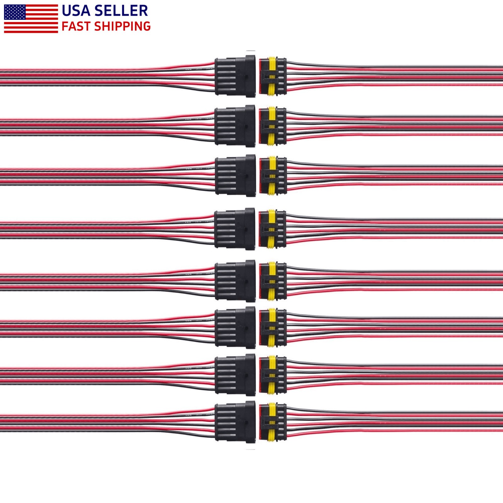 8 Sets Car Waterproof 6-Pin 6-Way Plug Sealed 18AWG Electrical Wire Connector US