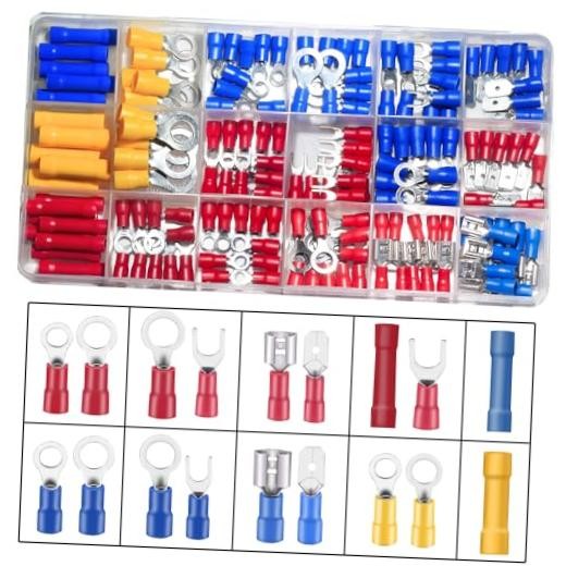 150PCS Mixed Quick Disconnect Electrical Insulated Butt Bullet Spade Fork Ring
