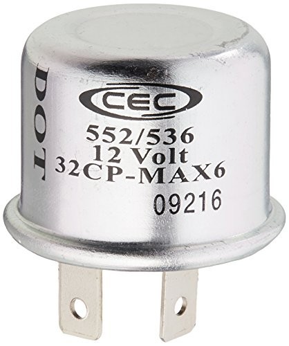 Automotive Flasher 2 Terminal Round Aluminum 12V 0.27 to 14 Amp DOT Compliant