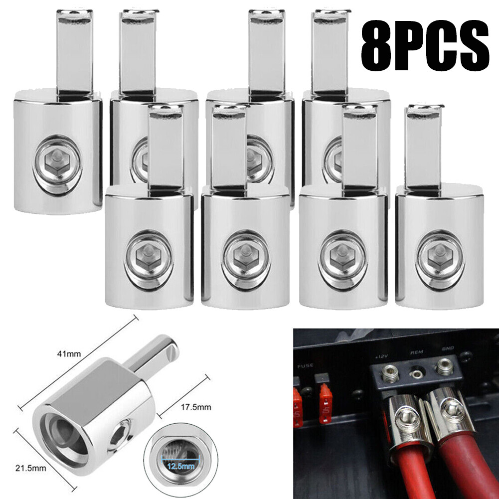 8PC Amp Car Audio Amplifier Power and Ground 1/0 Gauge to 4 Gauge Input Reducer