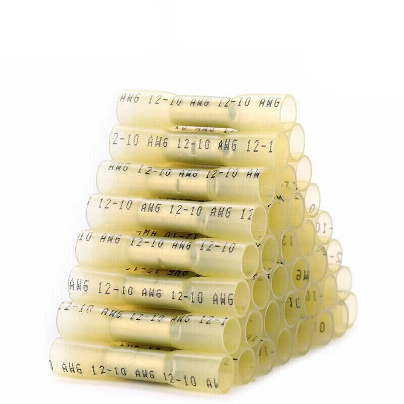 22-10AWG Heat Shrink Butt Wire Splice Connectors Seal Crimp Terminals 200/50pcs