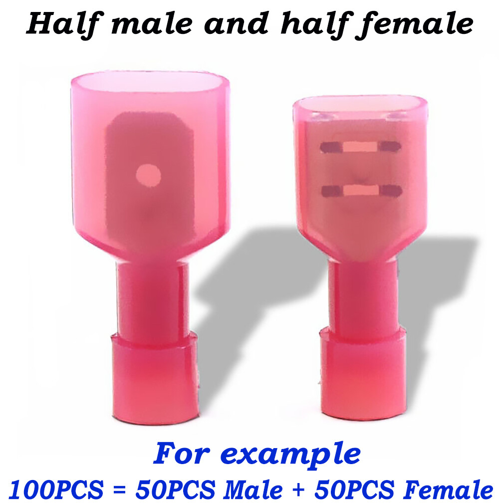 500PCS Nylon Insulated Crimp Spade Connectors Quick Disconnect Wire Terminal kit
