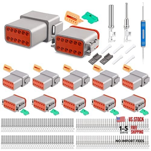 ST6327-12 Deutsch 12 Pin DT Connector Kit, Gray Waterproof DT 12-Pin (5 Pairs)