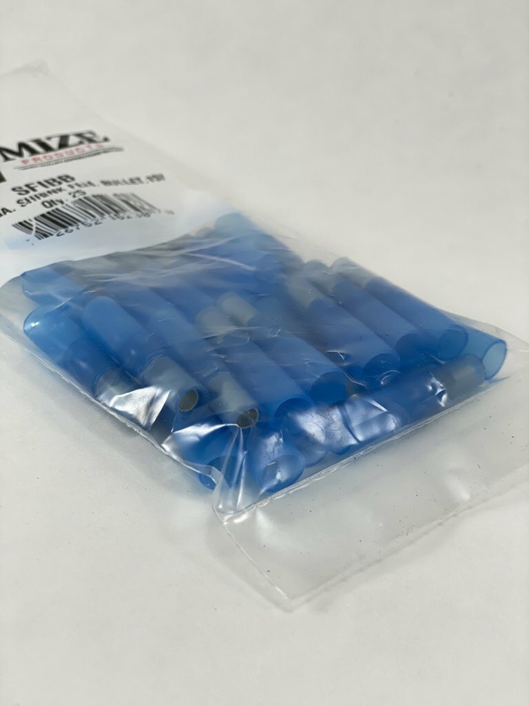Mize 25 Pc Blue Size 16-14 GA Heat Shrink Female Bullet .157, SFIBB