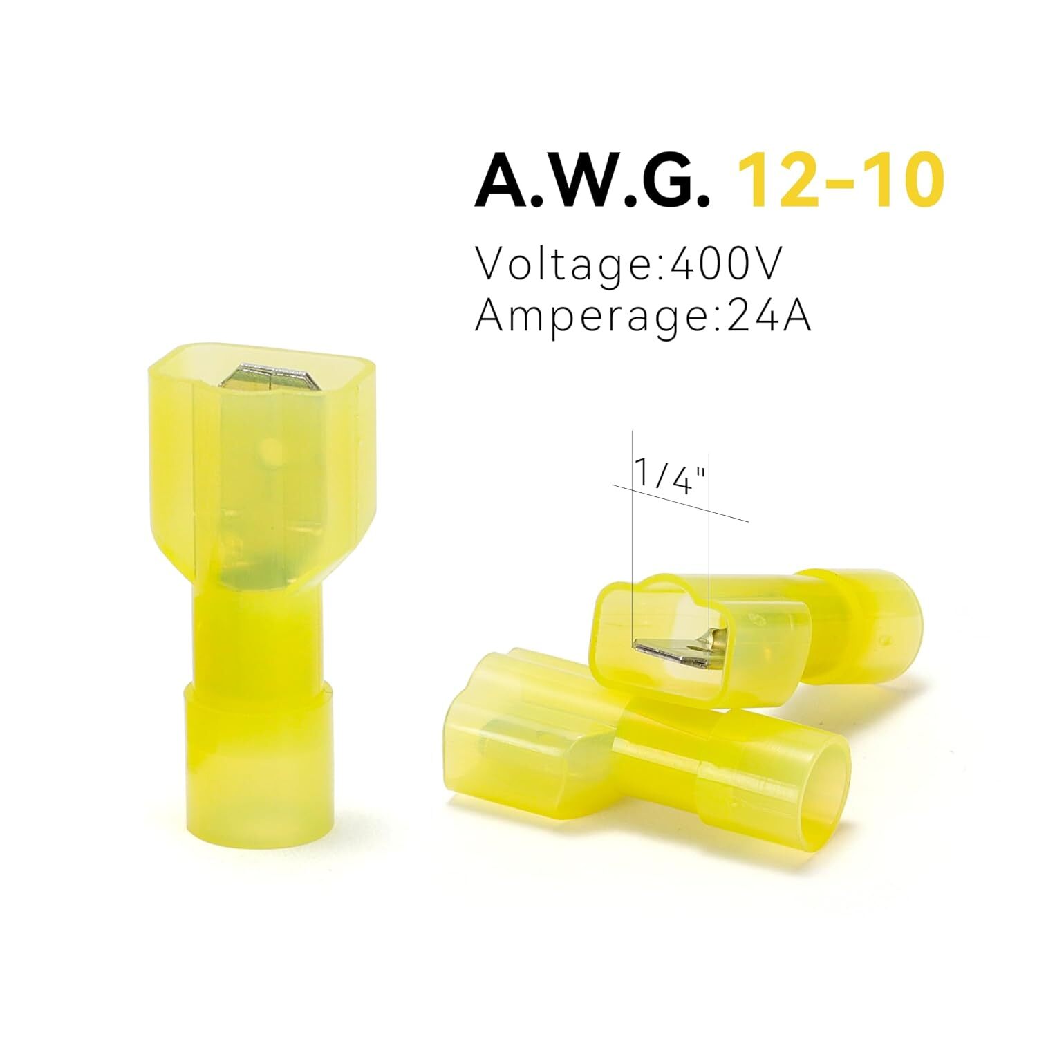 100/500pcs Insulated Nylon Male Female Spade Terminals Wire Crimp Connectors Kit