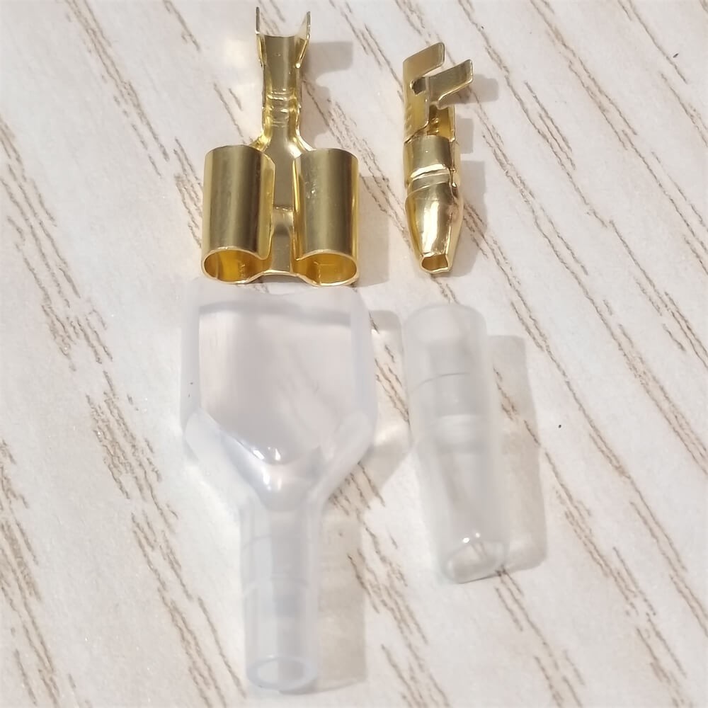 300x Male Female Double Bullet Connector 4.0mm Wire Terminal Insulated Sleeve US
