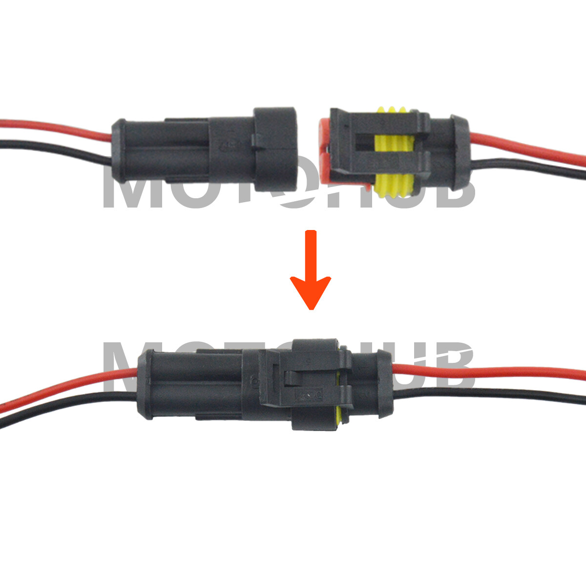 10 Sets 2-Pin Way Car Waterproof Male Female Electrical Wire Connector Plug Kit