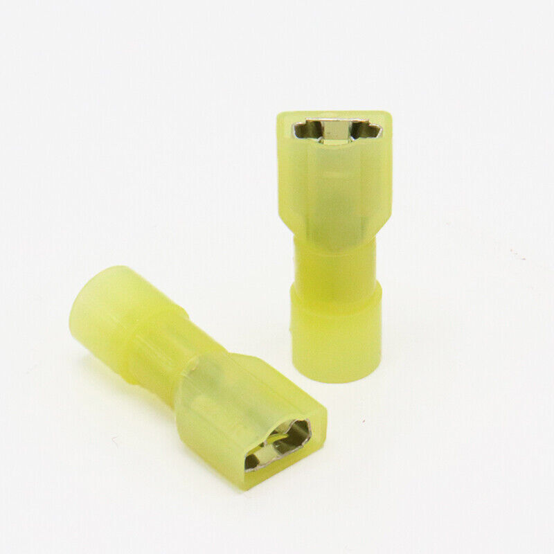 50Pcs 12-10 Gauge Nylon Female Crimp Wire Connectors Insulated Spade Terminal