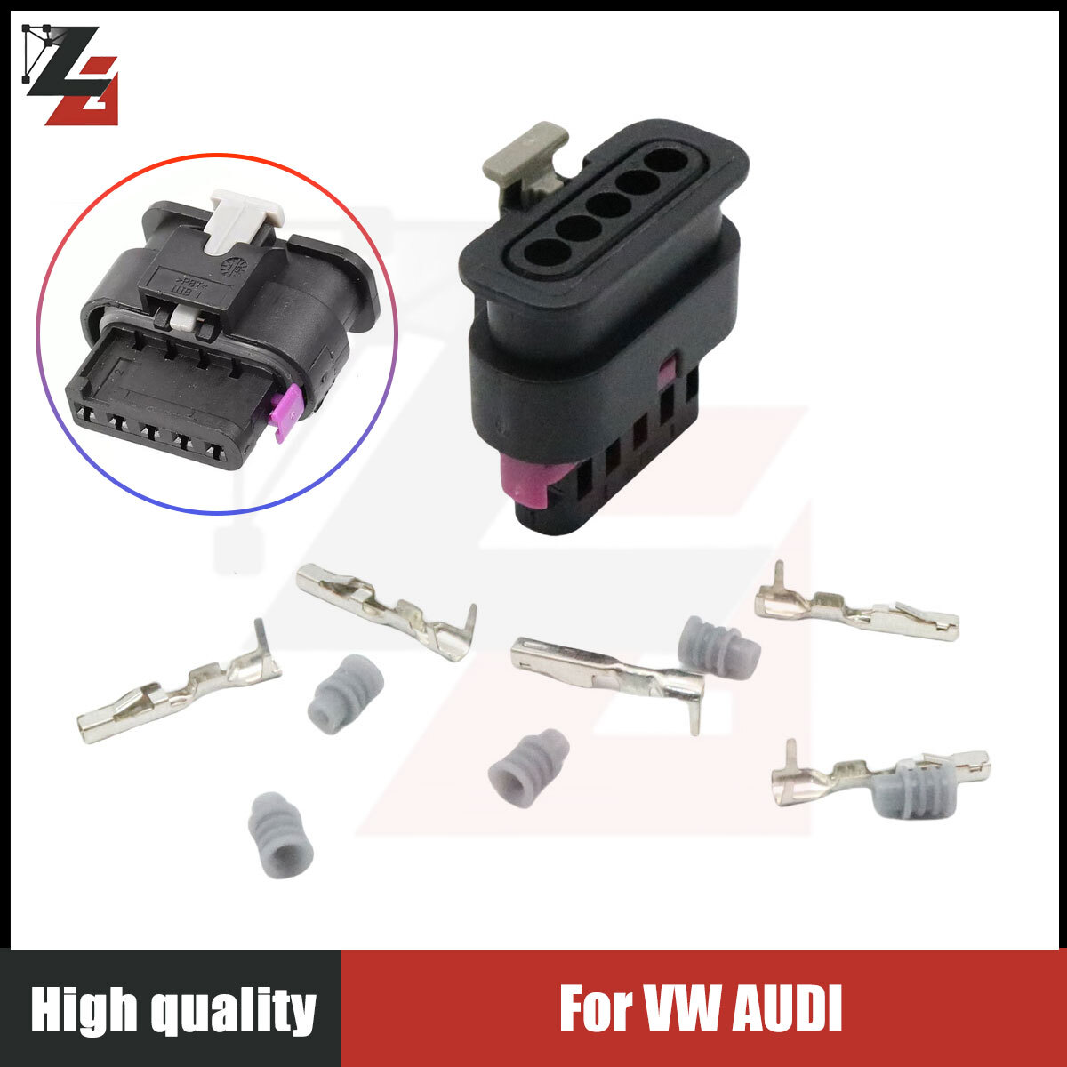 Pack (1) 5 Pin 4F0973705 Mass Air Flow MAF Connector Adapter For Audi For VW