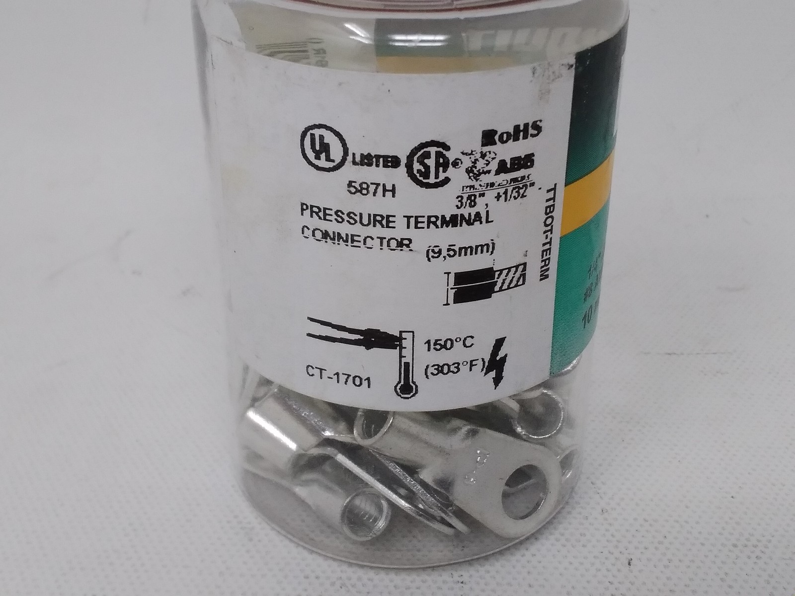 25x Panduit P8-14R-Q Ring Terminals 8 AWG 1/4″ Stud Non-Insulated Lug