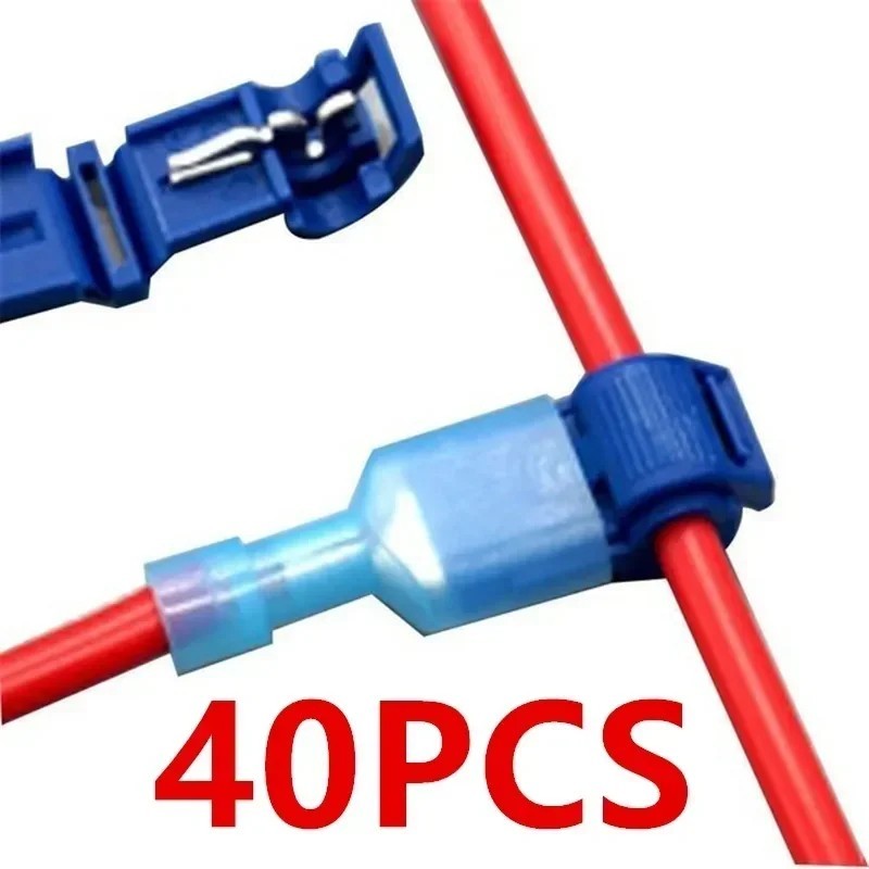 20Pcs Insulated T-Tap Wire Connectors 22-10 AWG Quick Splice Terminals