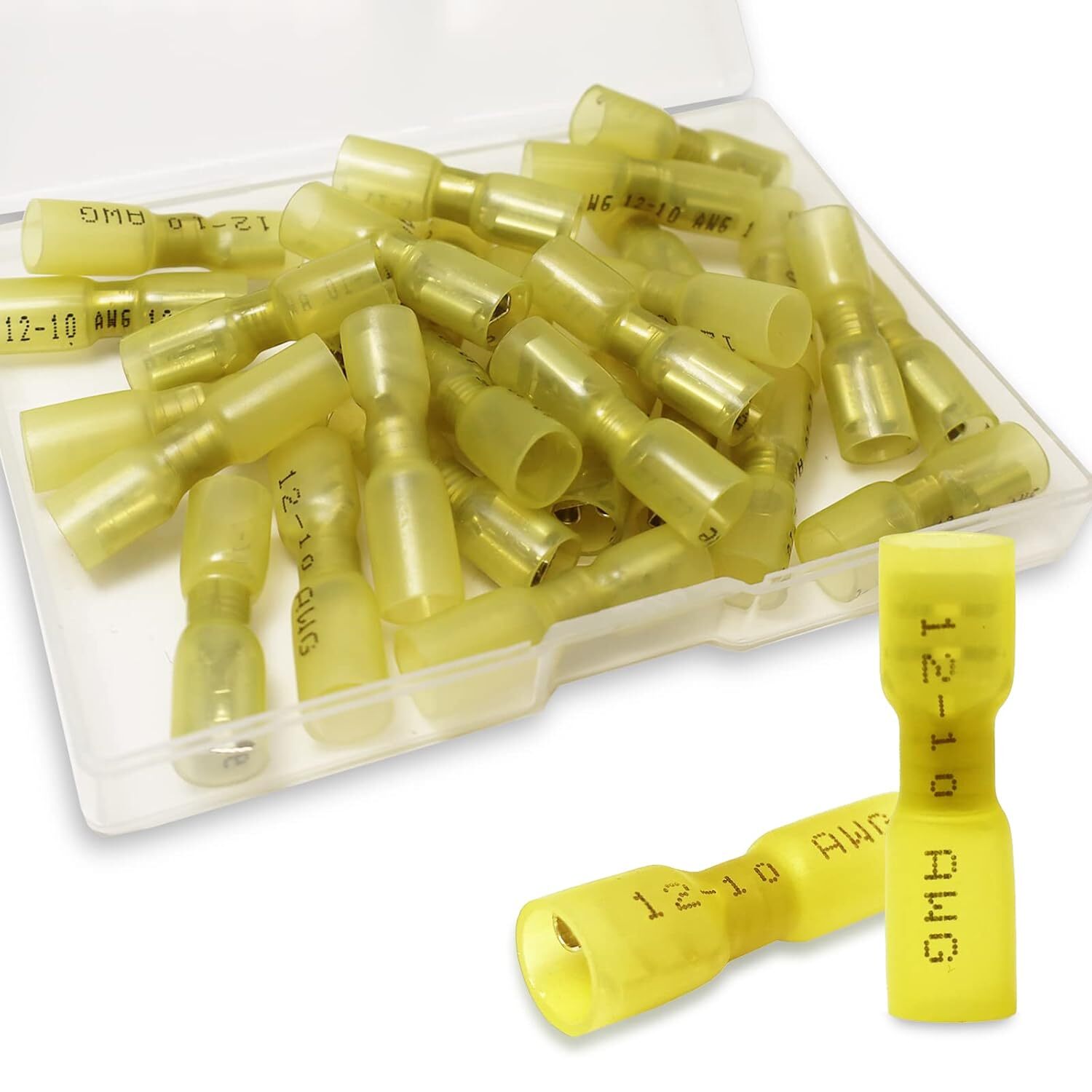 50~500PCS Female Heat Shrink Spade Wire Connectors Insulated Crimp Terminal Kit