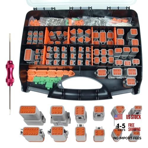 422 PCS Deutsch Connector Kit, 2 3 4 6 8 12 Pin Grey DT Connector | with 422PCS