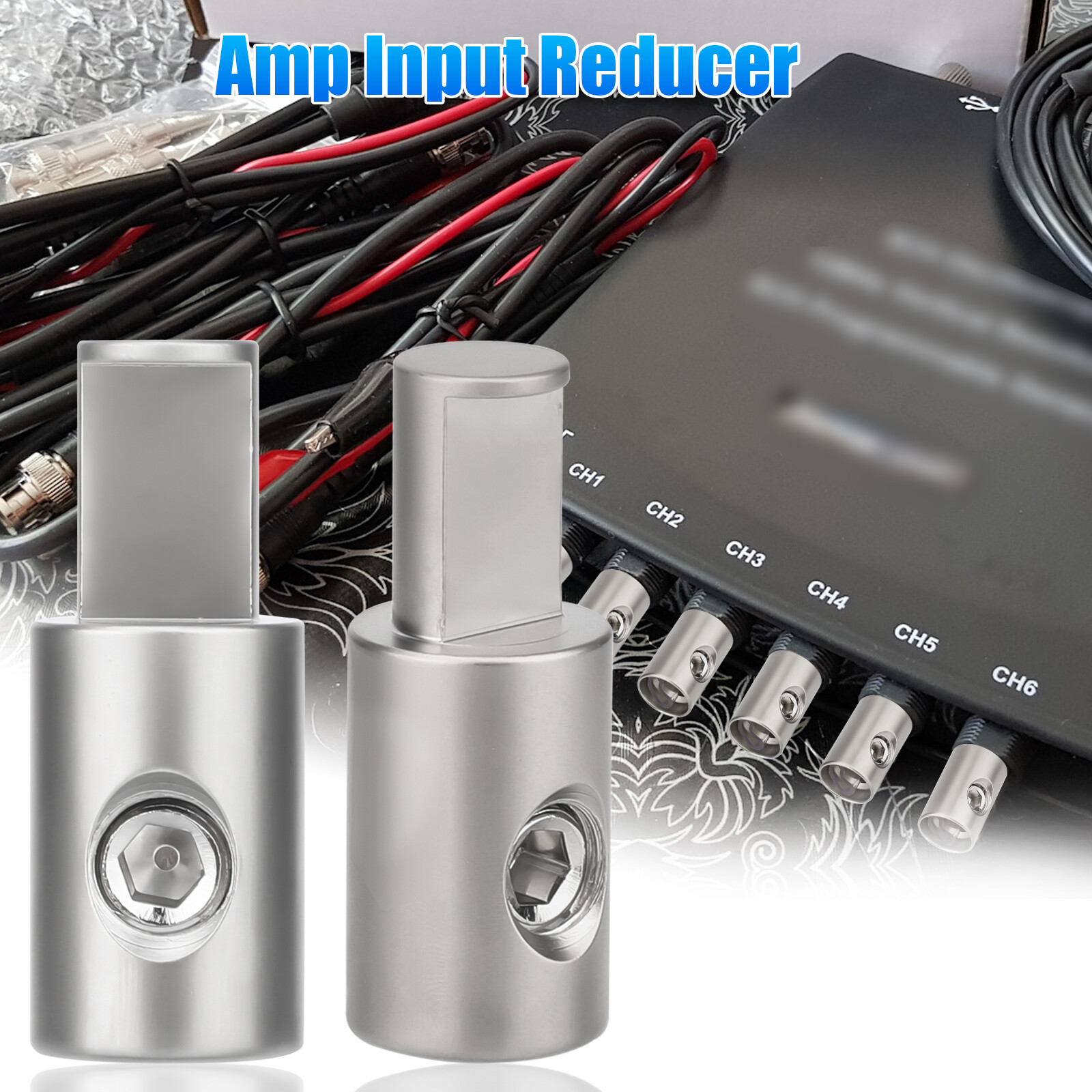 Pair Car Audio Power and Ground 1/0 to 1/0 Gauge Amp Input Reducers Wire Reducer