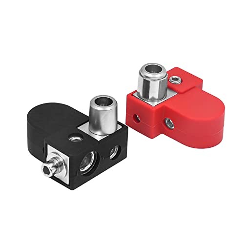 BTO Solid Brass Positive Negative Battery Terminals with Adaptor Collars,
