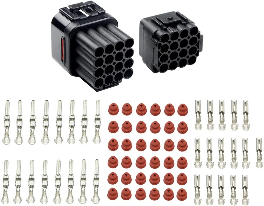 5 Kits 16 Pin Way Waterproof Electrical Connector Plug for Car Automotive