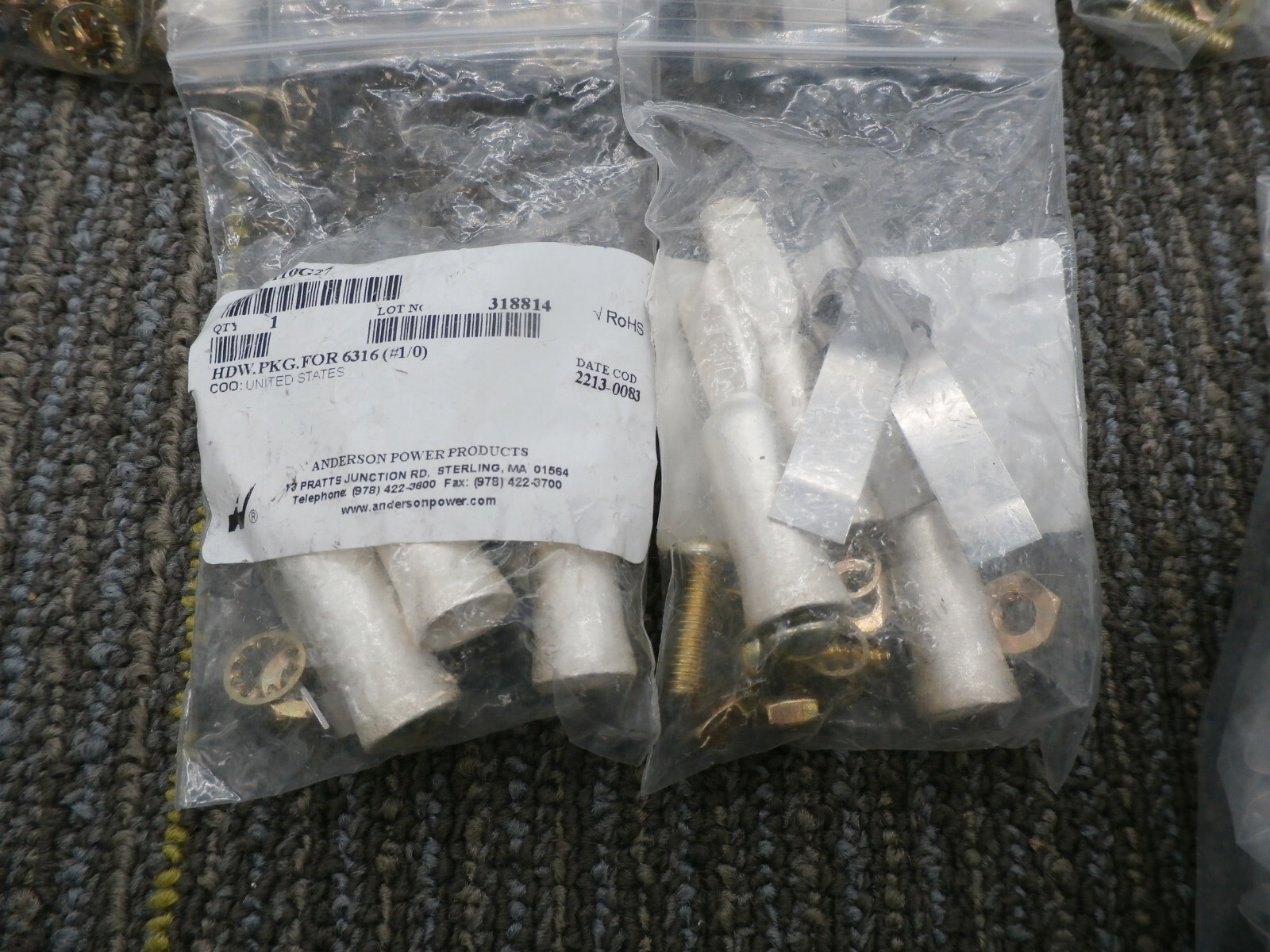 10Pack Anderson Power Products 110G27 Connectors And Hardware For 6316 (#1/0)