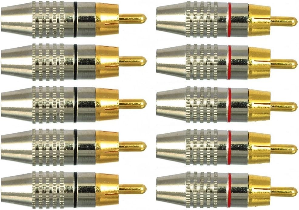 CESS RCA Plug Solder Gold Audio Video Connectors (10 Pack)