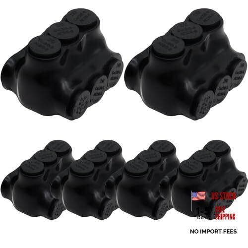 6-Pack Insulated Dual Entry Connectors High-Temperature 2/0-6AWG 3PORT-6PC