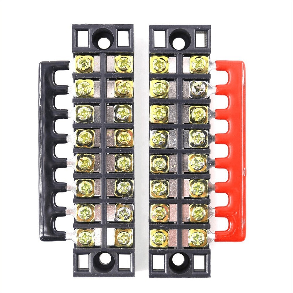 1 Set Dual Row 8 Position Screws Terminal Block 600V 15A Electric Barrier Strip