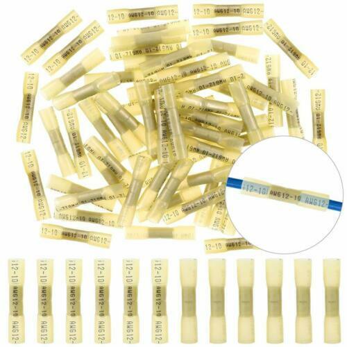 100/500pcs 22-10AWG Heat Shrink Butt Wire Splice Connectors Seal Crimp Terminals