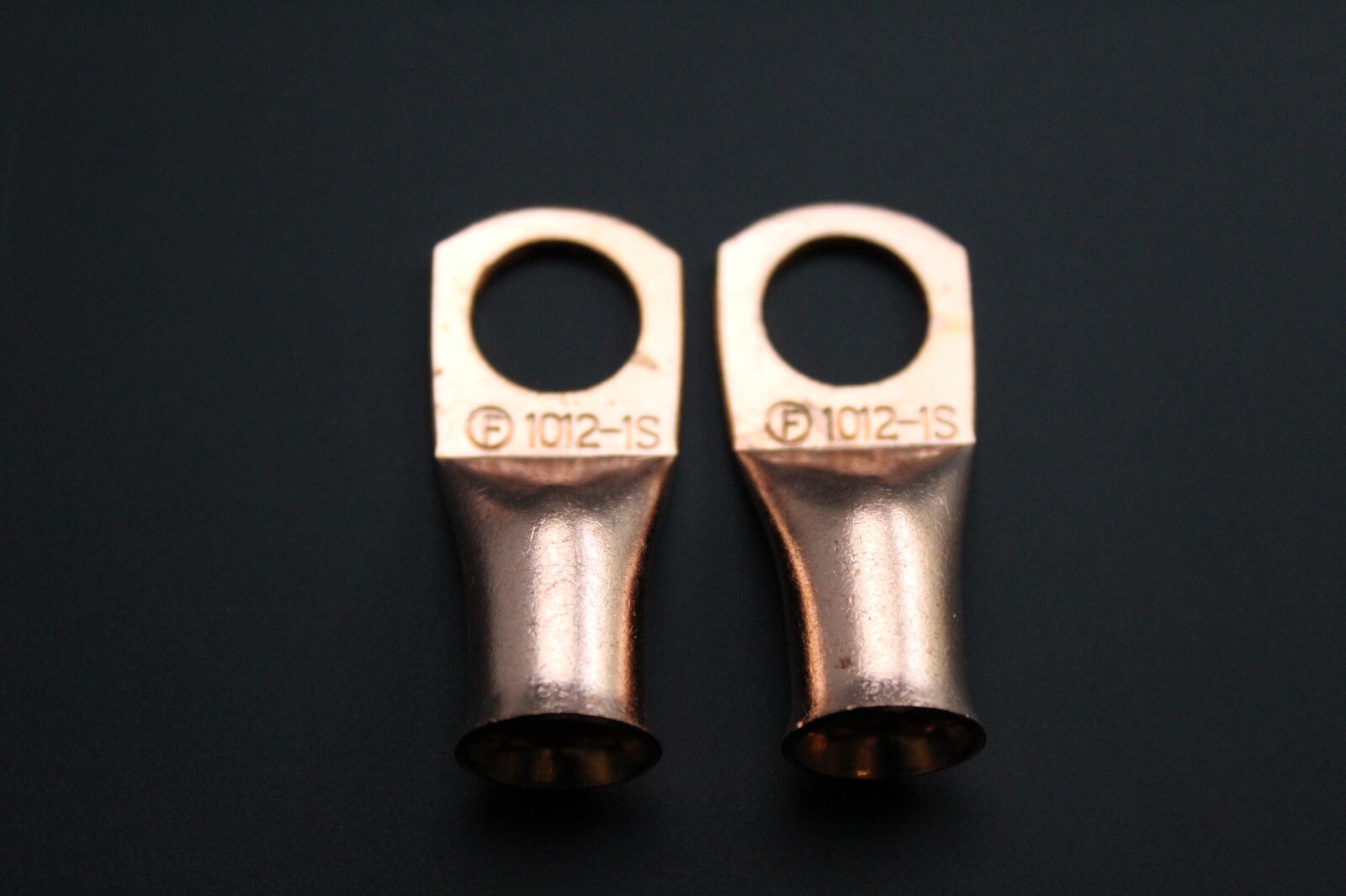 1/0 GAUGE COPPER 1/2 RING 2 PK CRIMP TERMINAL CONNECTOR AWG BATTERY LUG CUR1012