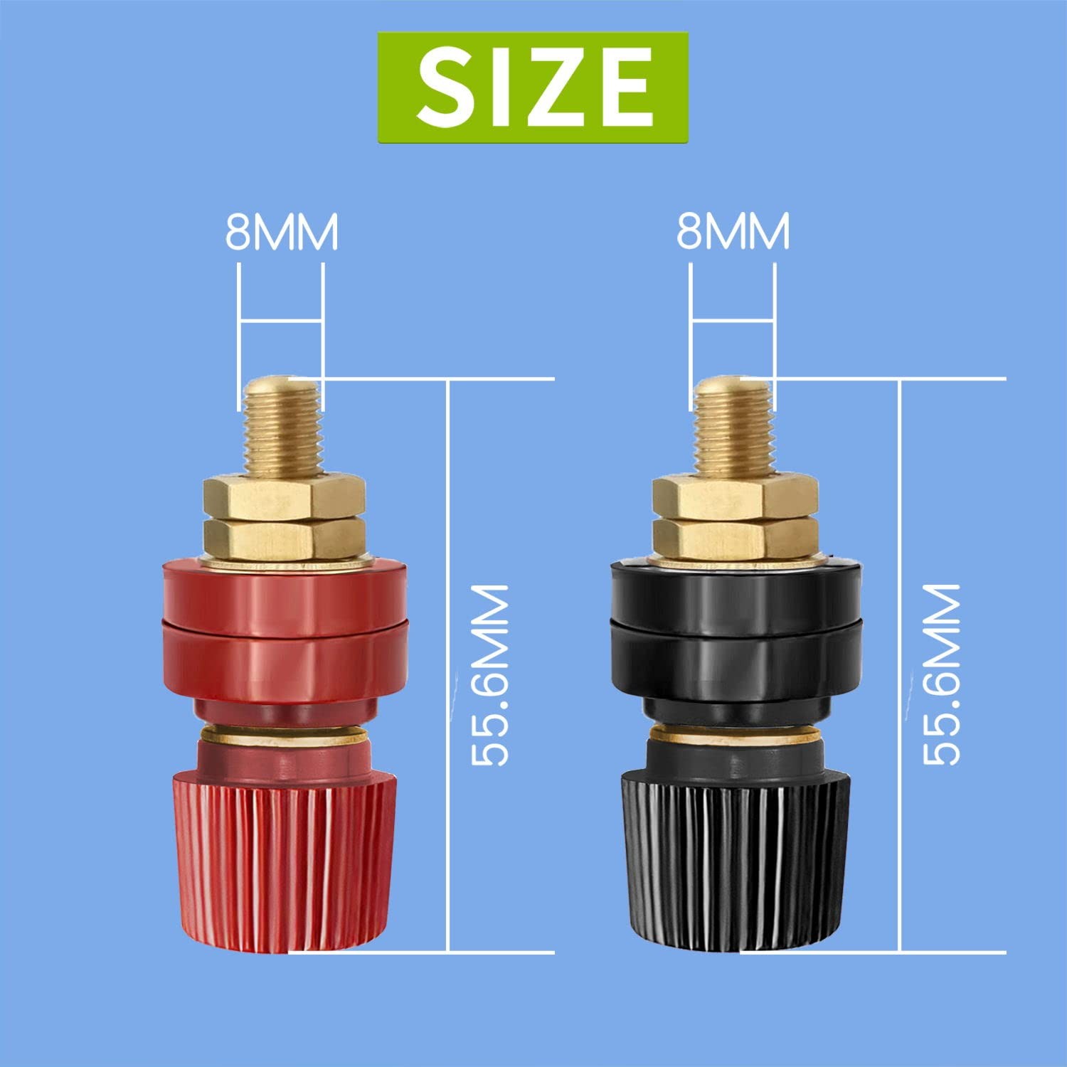 8 PCS 8mm 5/16 Inch Remote Battery Terminals Power Junction Post Connector Kit