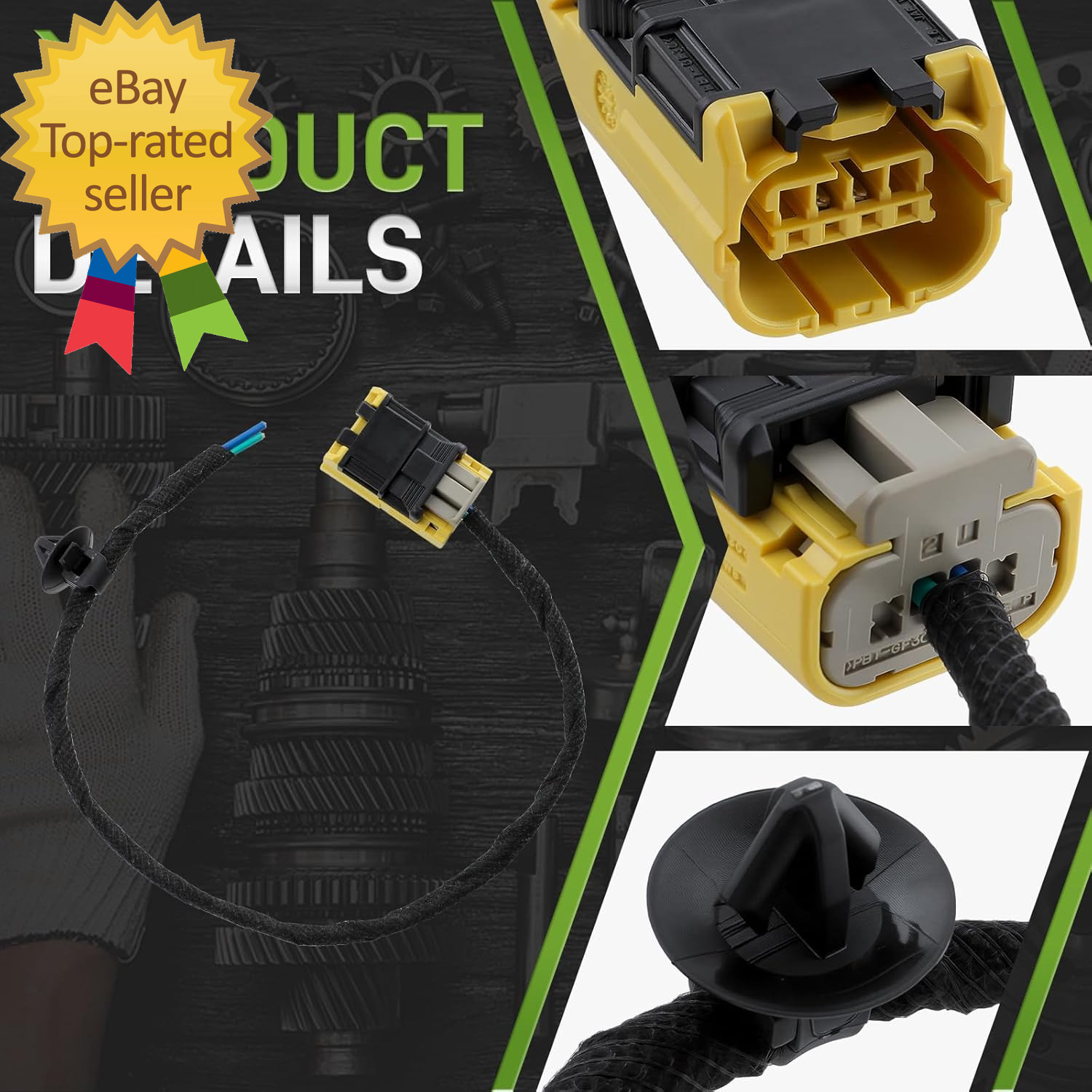 Front Impact Sensor Pigtail Connector Plug Wiring Harness Compatible with Honda