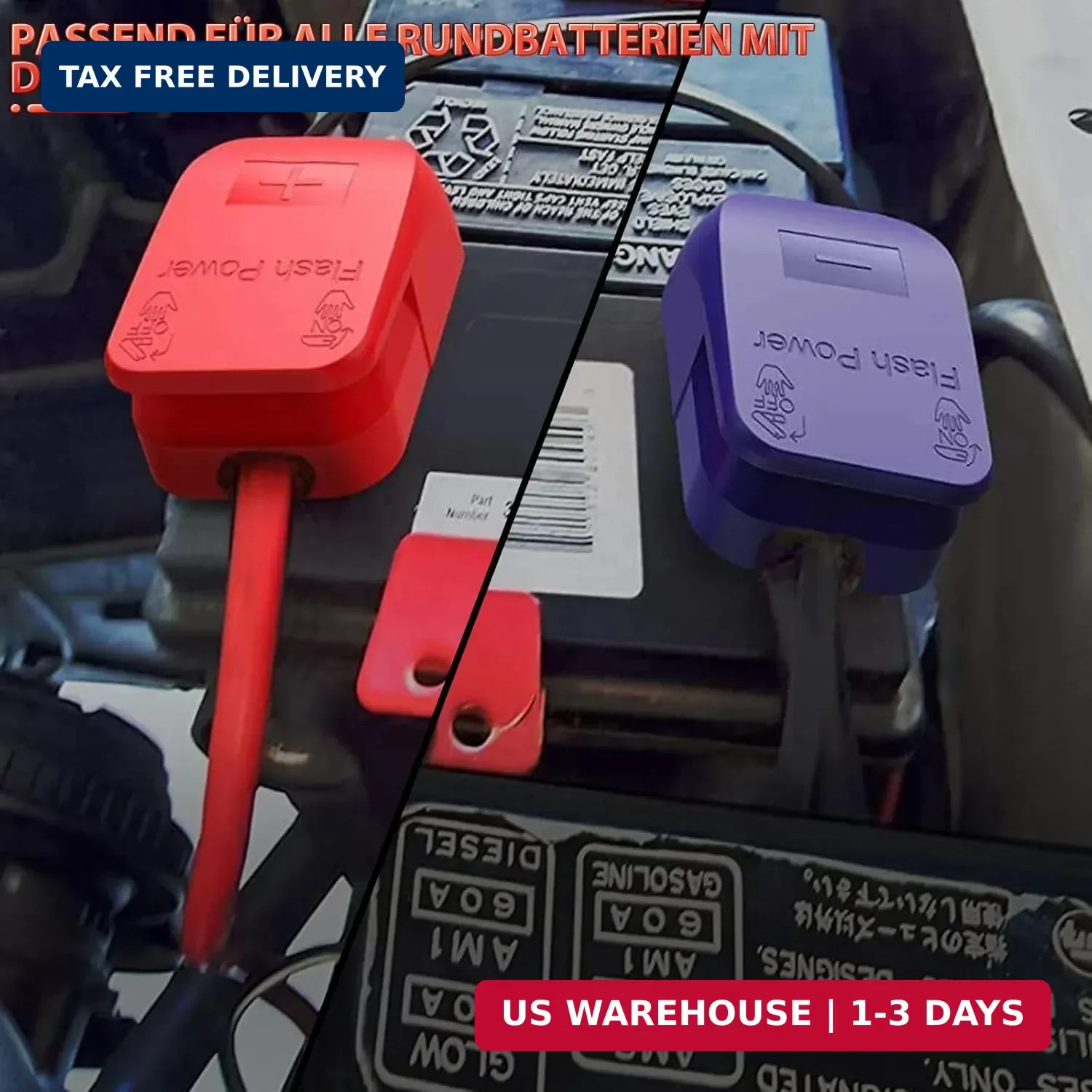 12V Battery Terminal Connectors Clamps Quick Release Positive Negative Heavy Dut