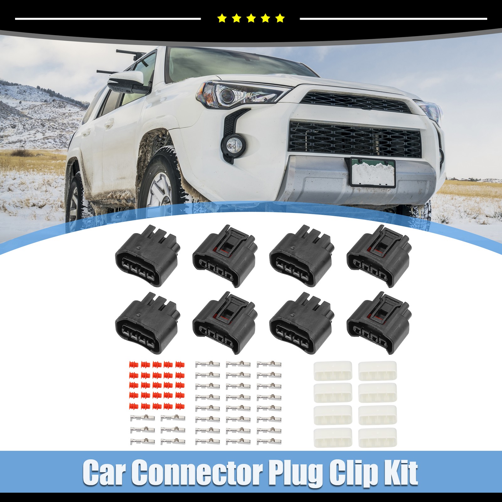 Piece of 8 4 Pin No.9098011885 Ignition Coil Adapter Plug Clip Kit fit for Scion