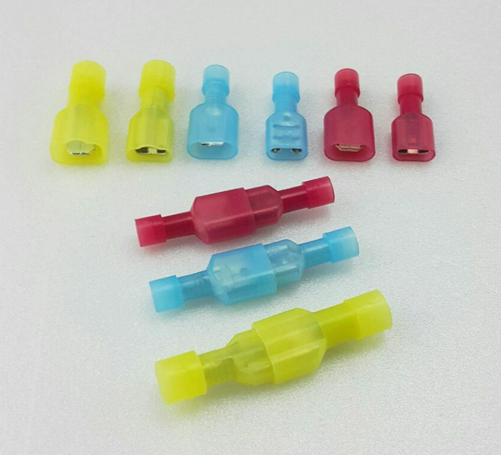 (150) Male Female Insulated Wire Terminal Spade Crimp Connector Set 10-22 Gauge