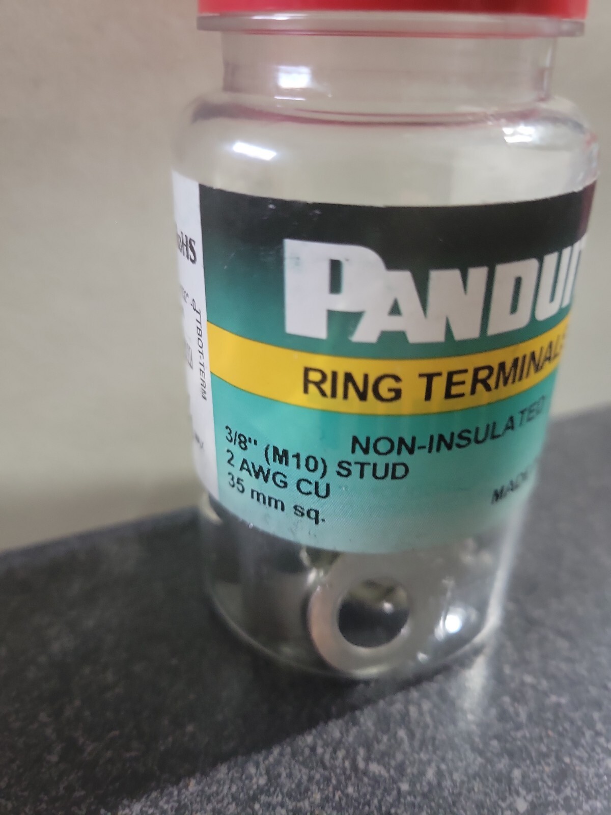 (10) 2 AWG 3/8″ Stud Non-Insulated Tubular Ring Terminal