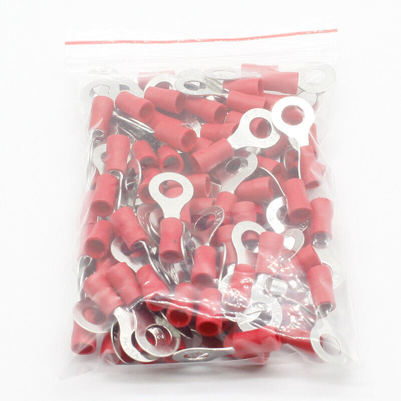 Insulated Ring Electrical Wire Connectors Splice Spade Crimp Terminals 22-10AWG