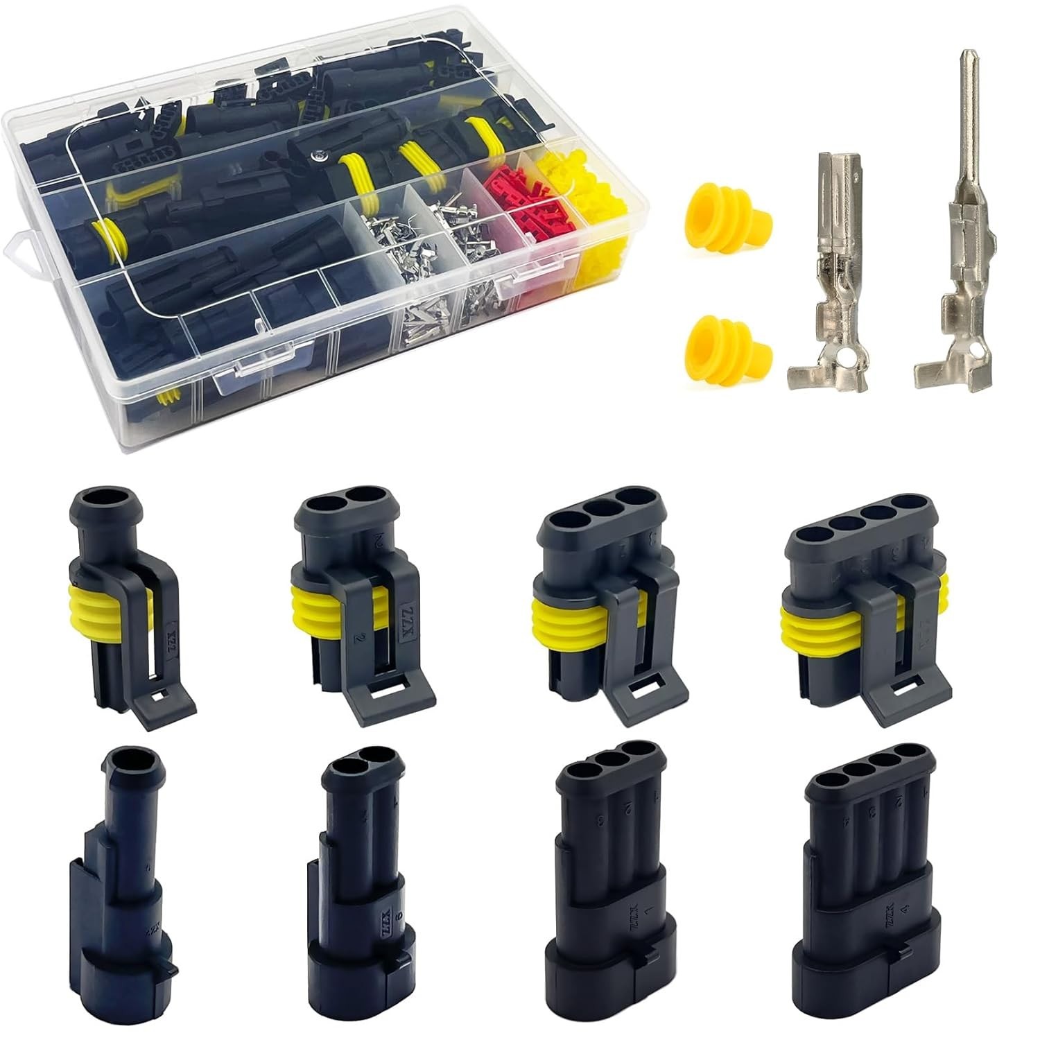 352 Conectores Electricos Impermeables Auto Terminales Cable Macho de Hembra