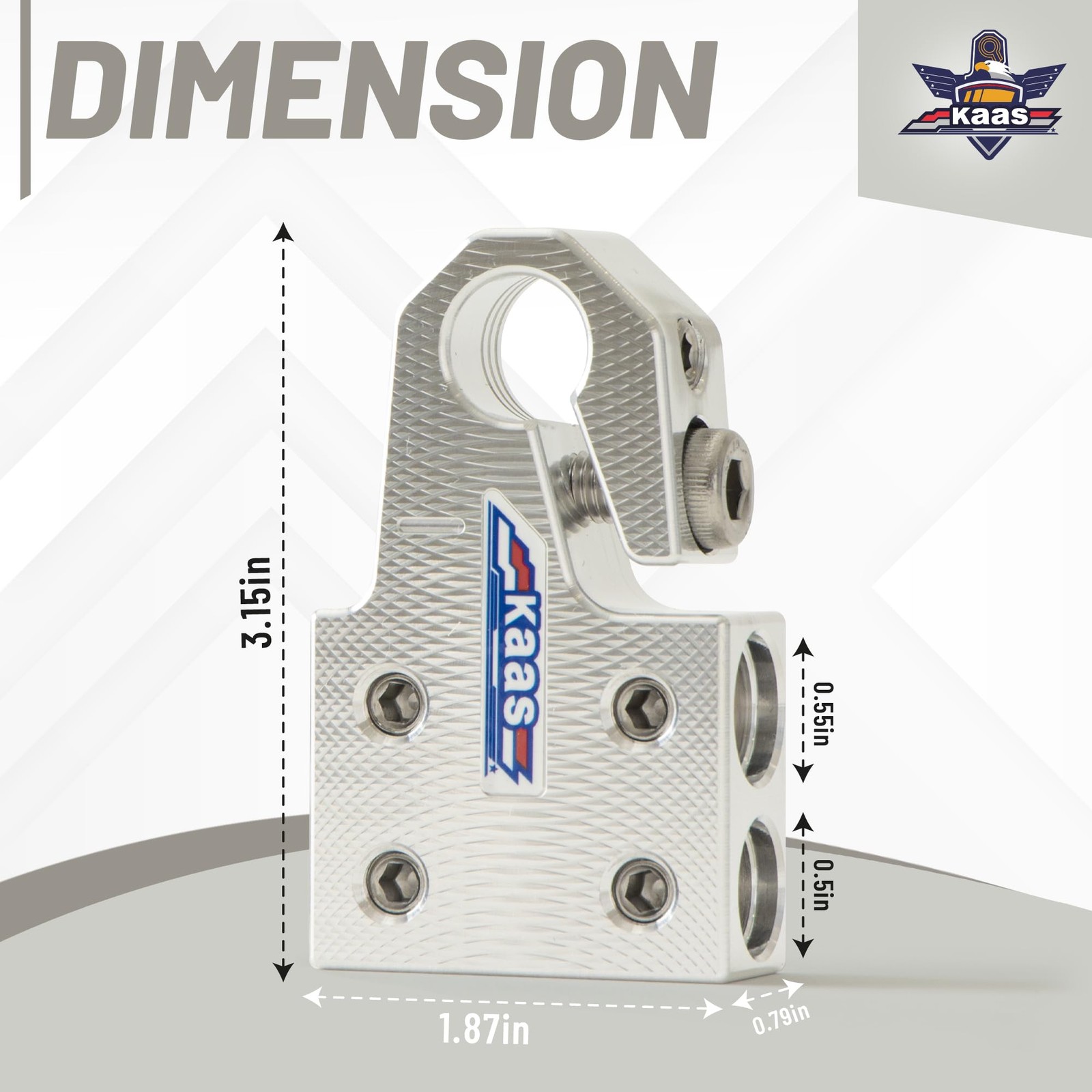 Lead Acid Battery Terminal Clamps, Metallic Silver, Positive and Negative Set, B