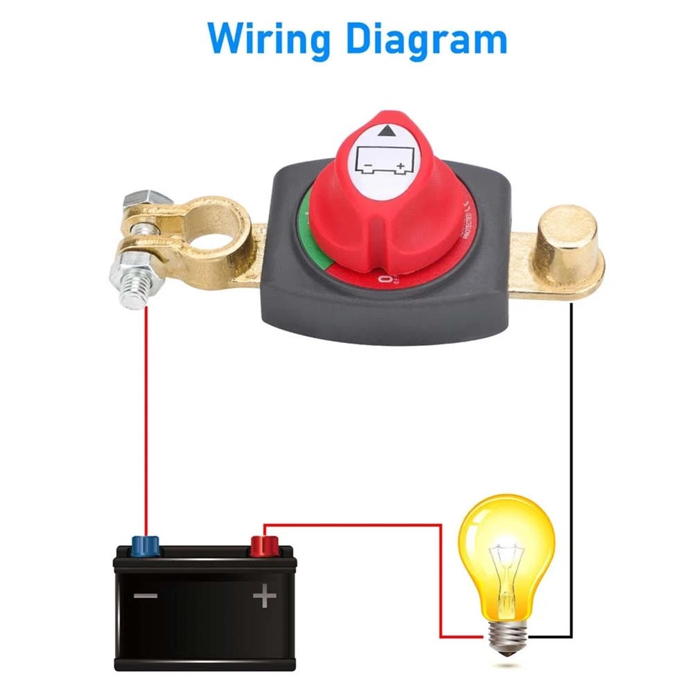 Top Post Battery Disconnect Switch 12-48V Marine Battery Cut-Off Switch Isolator