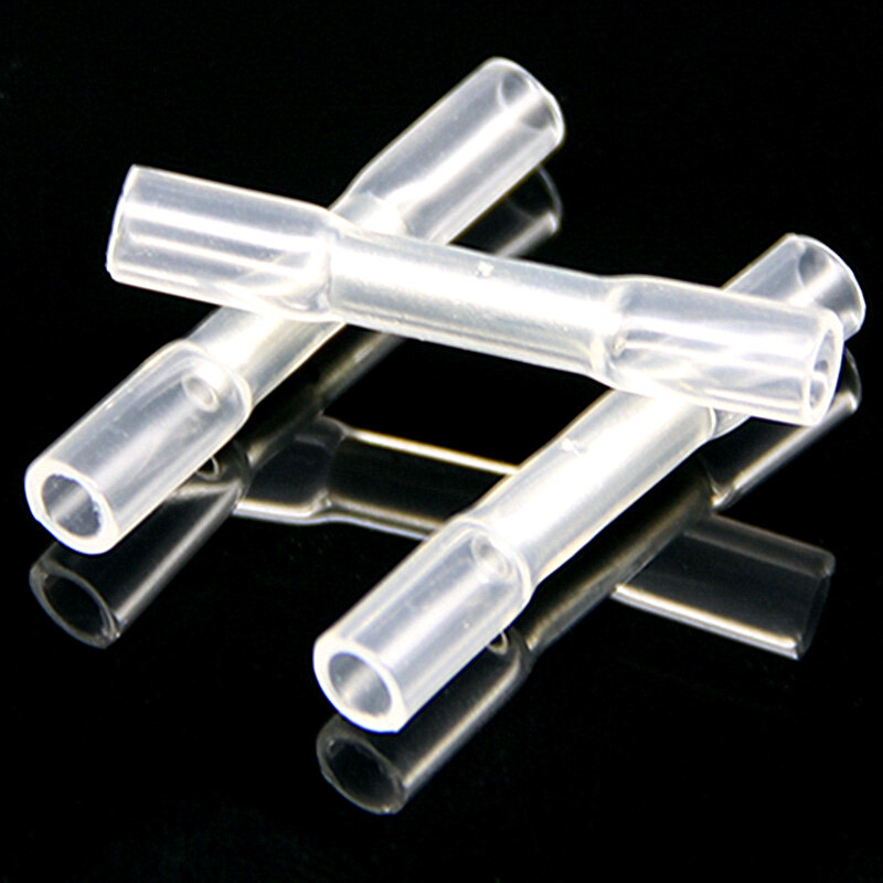 50PCS White Heat Shrink Wire Connector Butt Splice Waterproof Terminal 26-24AWG