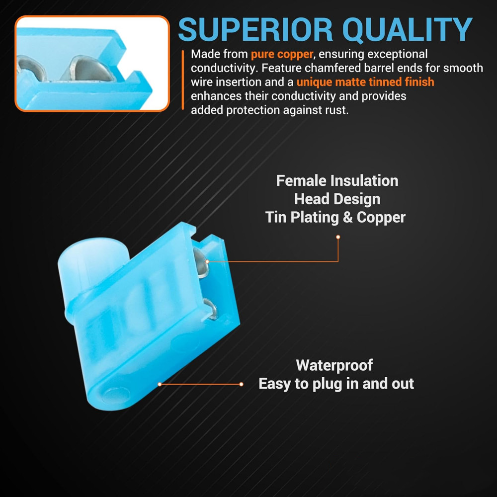 90 Degree Nylon Flag Spade Terminals Female Insulated Crimp 16-14 AWG Connectors