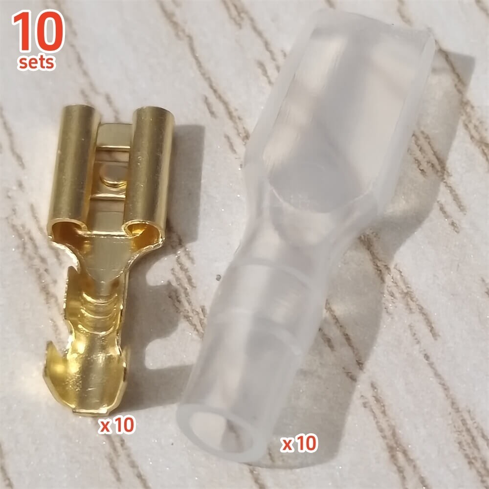 Quick Splice 4.8mm Female Wire Spade Connector Crimp Terminals Insulating Sleeve