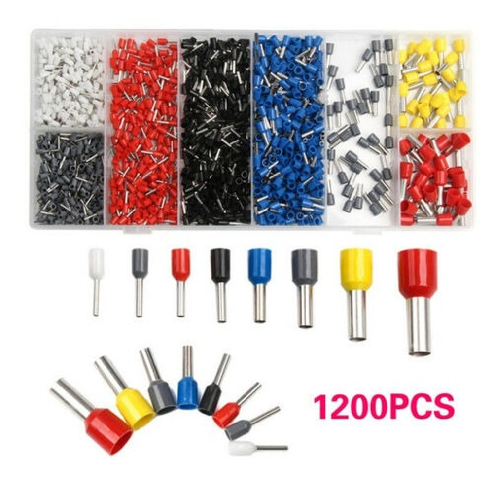1200pcs Cable Wire Electrical Terminals Ferrule Crimper Plier Crimping Tool Kit