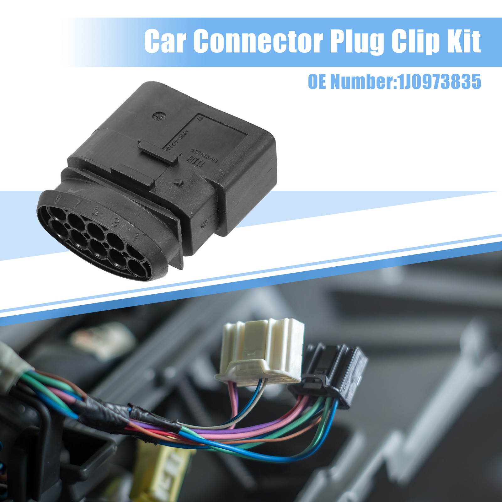 1 Set No.1J0973835 Headlight 10 Pin Plug Connector for VW for Audi for Seat