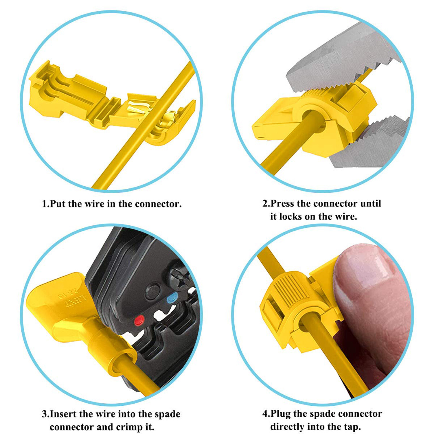 240/60pcs T-Taps Wire Connectors Quick Splice Terminals Insulated Crimp Cable