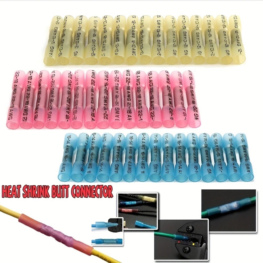 1000/100X Waterproof Heat Shrink Wire Connectors Butt Terminals Automotive Crimp