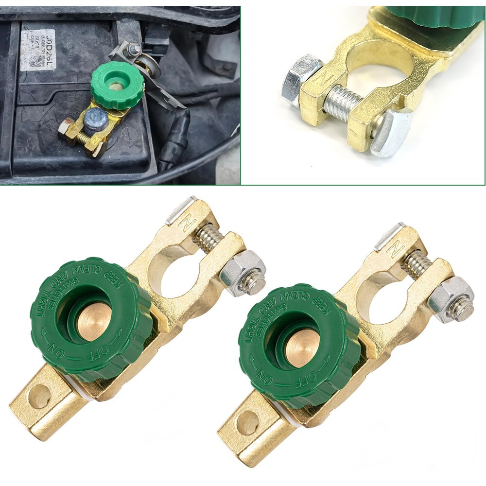Pair Car Battery Link Terminal Quick Disconnect Cut-off Master Kill Shut Switch